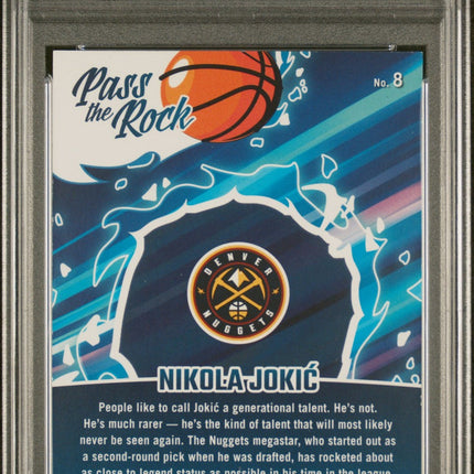 Nikola Jokic 2024 Panini Pass The Rock #8 Pass The Rock- #/10 PSA 9