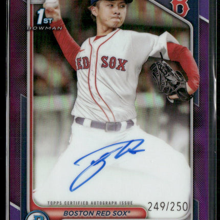 2024 Bowman Chrome Naoyuki Uwasawa Prospects Autographs Purple Refractors #/250