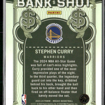 2023-24 Panini Mosaic #4 Stephen Curry Bank Shot Mosaic Prizm