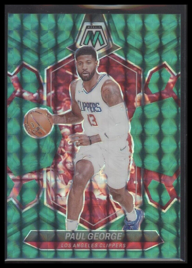2023-24 Panini Mosaic #50 Paul George Teal #/75