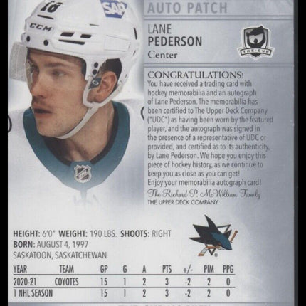 2021-22 Upper Deck The Cup #107 Lane Pederson #/249
