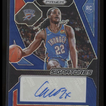 2023-24 Panini Prizm #RSI-WCE Cason Wallace Rookie Signatures Prizms Blue Wave