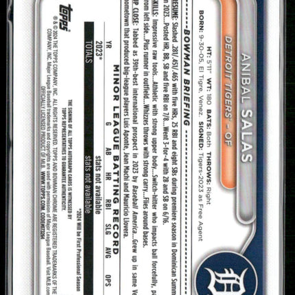 2024 Bowman Chrome #CPA-ASA Anibal Salas Prospects Autographs