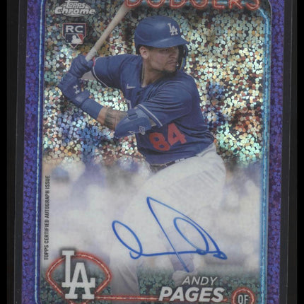 2024 Topps Chrome Update Andy Pages Rookie Autographs Purple Refractors #/299