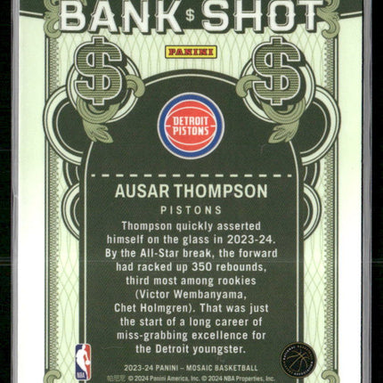 2023-24 Panini Mosaic #7 Ausar Thompson Bank Shot Mosaic Prizm