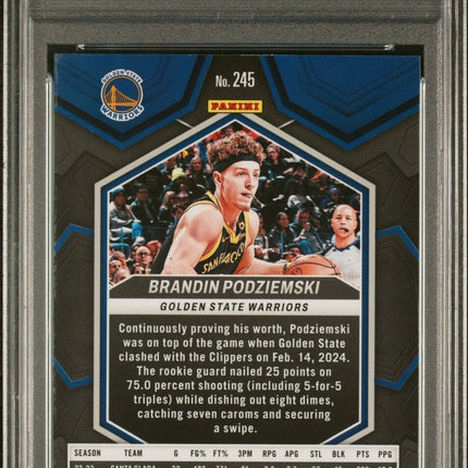 2023 Panini Mosaic #245 Brandin Podziemski White Sparkle PSA 10