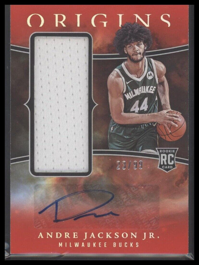 2023-24 Panini Origins Andre Jackson Jr. Rookie Jersey Autographs Red #/99