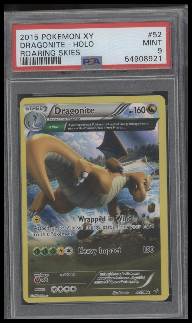 2015 Pokemon Xy Roaring Skies #52 Dragonite-Holo Roaring Skies PSA 9
