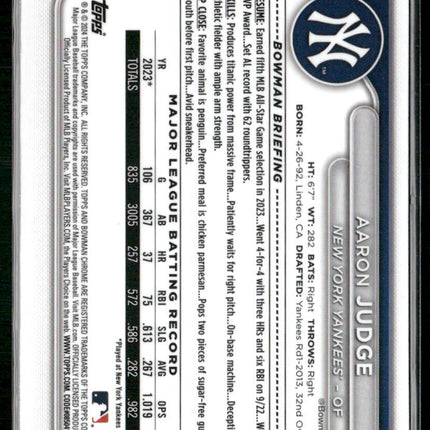 2024 Bowman Chrome #80 Aaron Judge