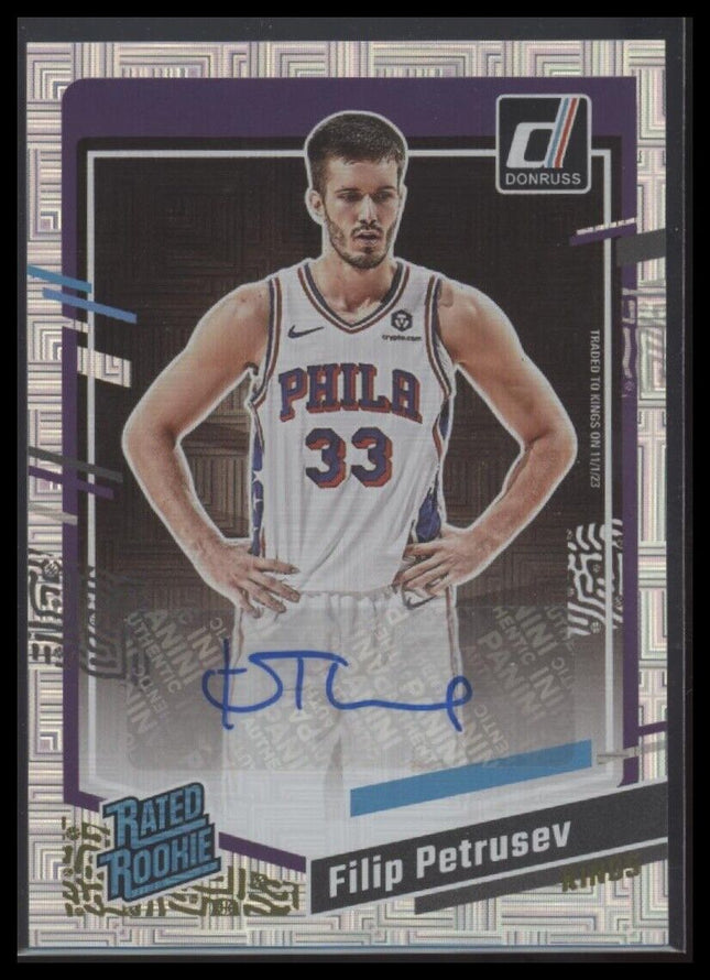 2023-24 Donruss #297 Filip Petrusev Rated Rookies Signatures Choice