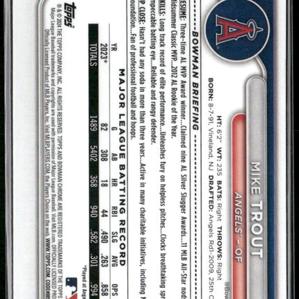 2024 Bowman Chrome #82 Mike Trout