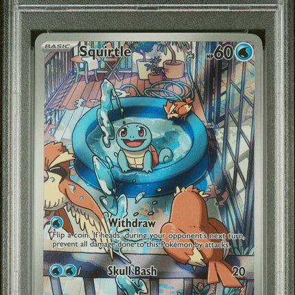 Squirtle 2024 Pokemon Scr En-Stellar Crown #148 Illustration Rare PSA 8