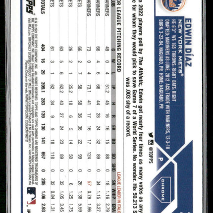 2023 Topps Chrome #215 Edwin Díaz Negative Refractor