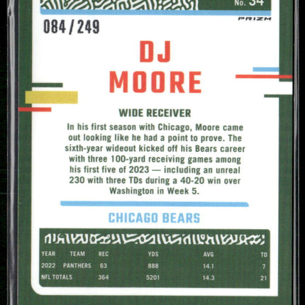2023 Donruss Optic #34 DJ Moore Orange #/249