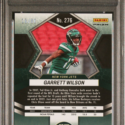 Garrett Wilson 2022 Panini Mosaic #276 Fusion Red/Yellow Choice PSA 10