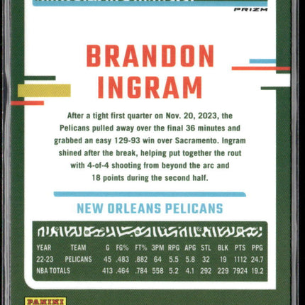 2023-24 Donruss Optic #7 Brandon Ingram Choice Red and Green