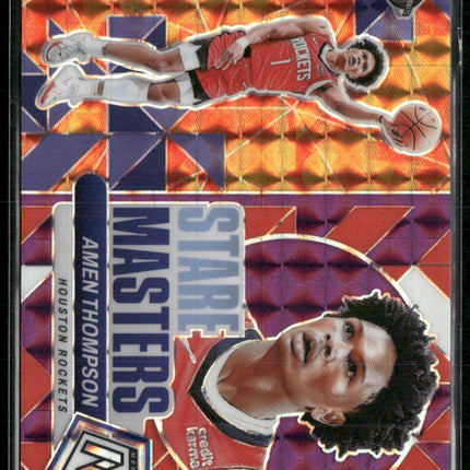 2023-24 Panini Mosaic #19 Amen Thompson Stare Masters Mosaic Purple #/99