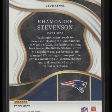 2023 Panini Select #223 Rhamondre Stevenson