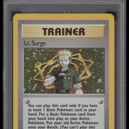 Lt. Surge-Holo 2000 Pokemon Gym Heroes #17 PSA 8