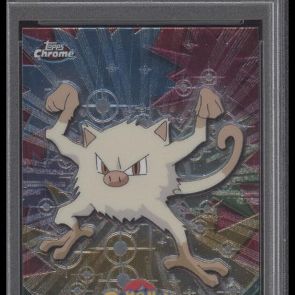 2000 Topps Chrome Pokemon T.V. #56 Mankey Pokemon T.V. PSA 8