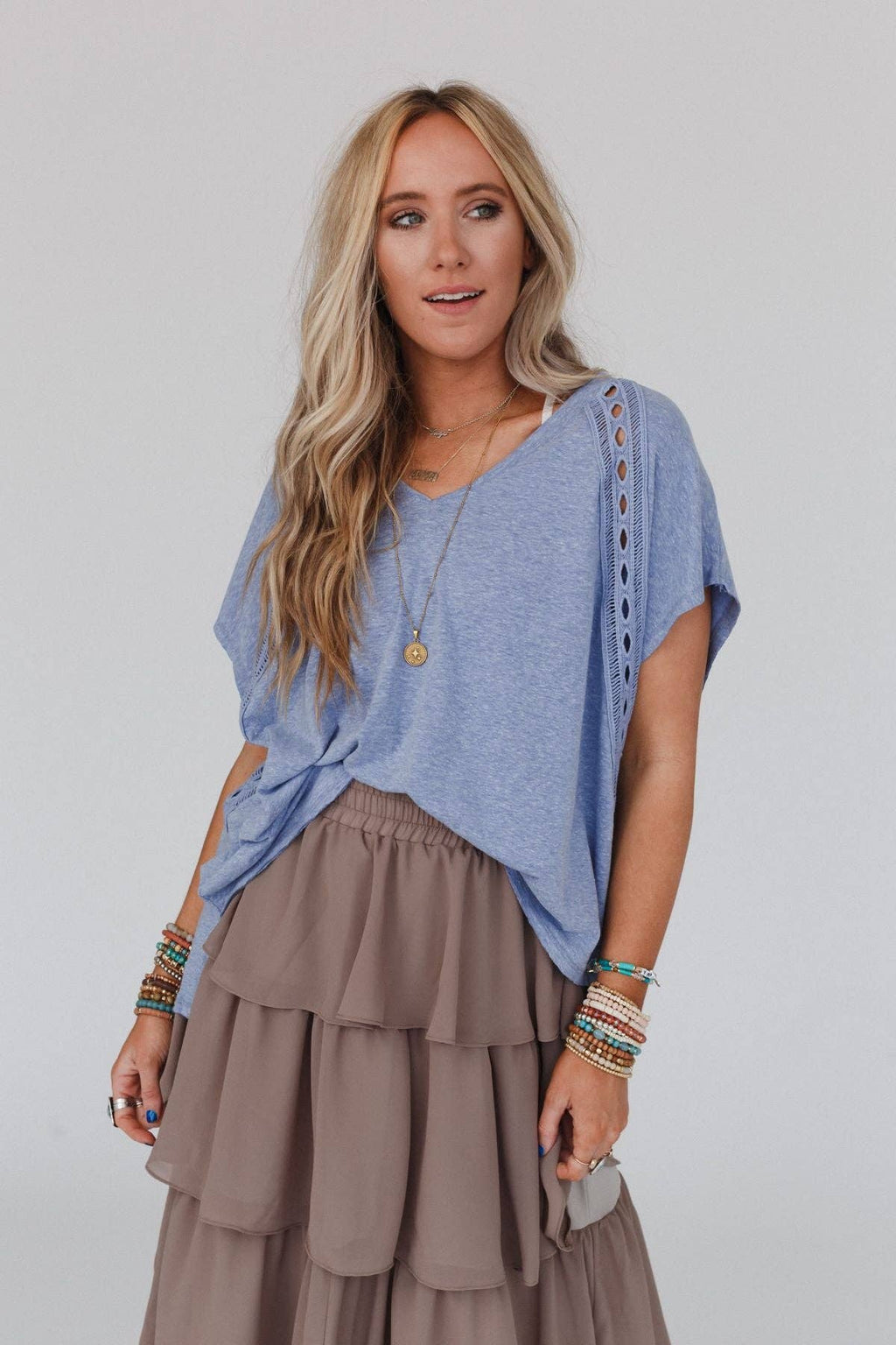 Camden Lace V Neck Top
