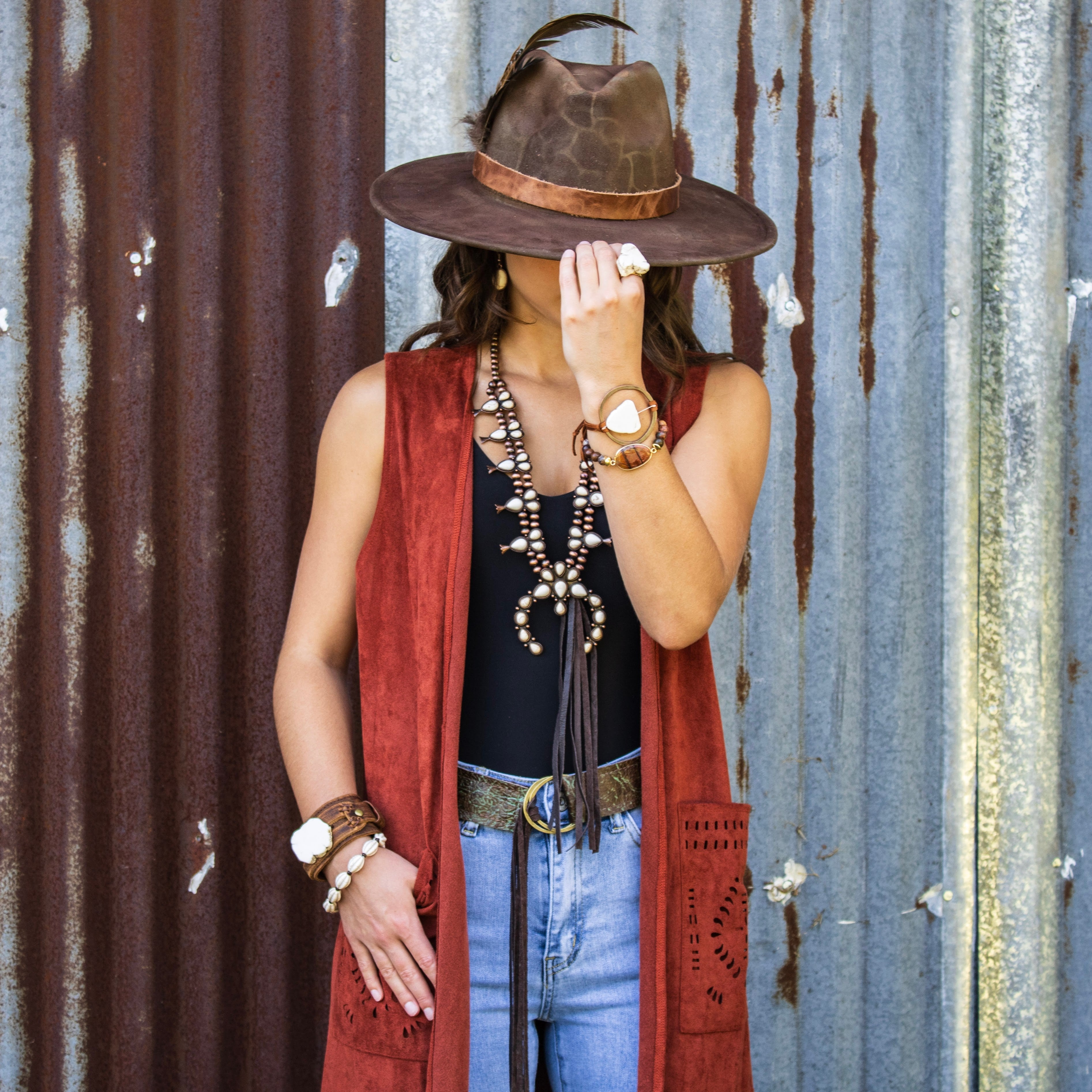 White Turquoise Bracelet w/ Adjustable Ties 010h