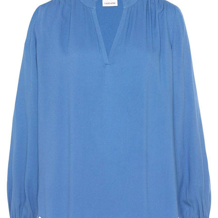 Blue Ruffle Detail Blouse
