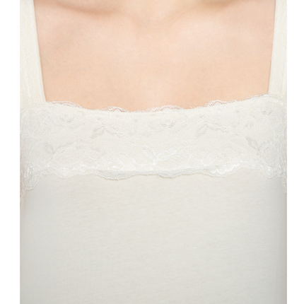 Women's Lacey Trim Cotton Blend Tank Top