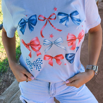 Blue and Red Bows Tee