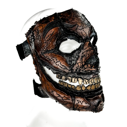 Genuine Leather Mask - GigaMyme Leatherface Edition - Handmade Mime Full Face Cover for Halloween, Performance or Cosplay Costume