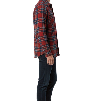 Men's Heathered Fleece Overshirt with Chest Pockets and Tortoise-shell patterned Buttons