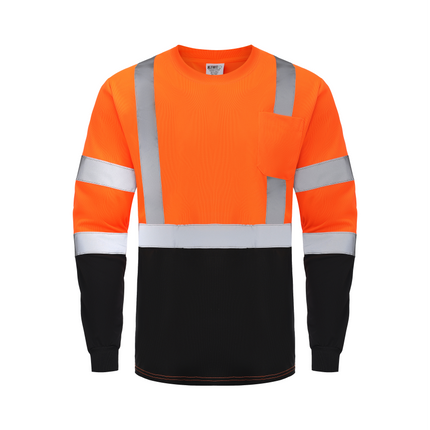 Kiwi High Visibility ANSI/ISEA 107-2020, Type R, Class 3 Two Tone Orange Long Sleeve Safety Shirt [73200]