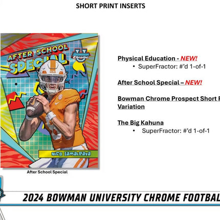 2024 Bowman University Chrome Football Hobby Box