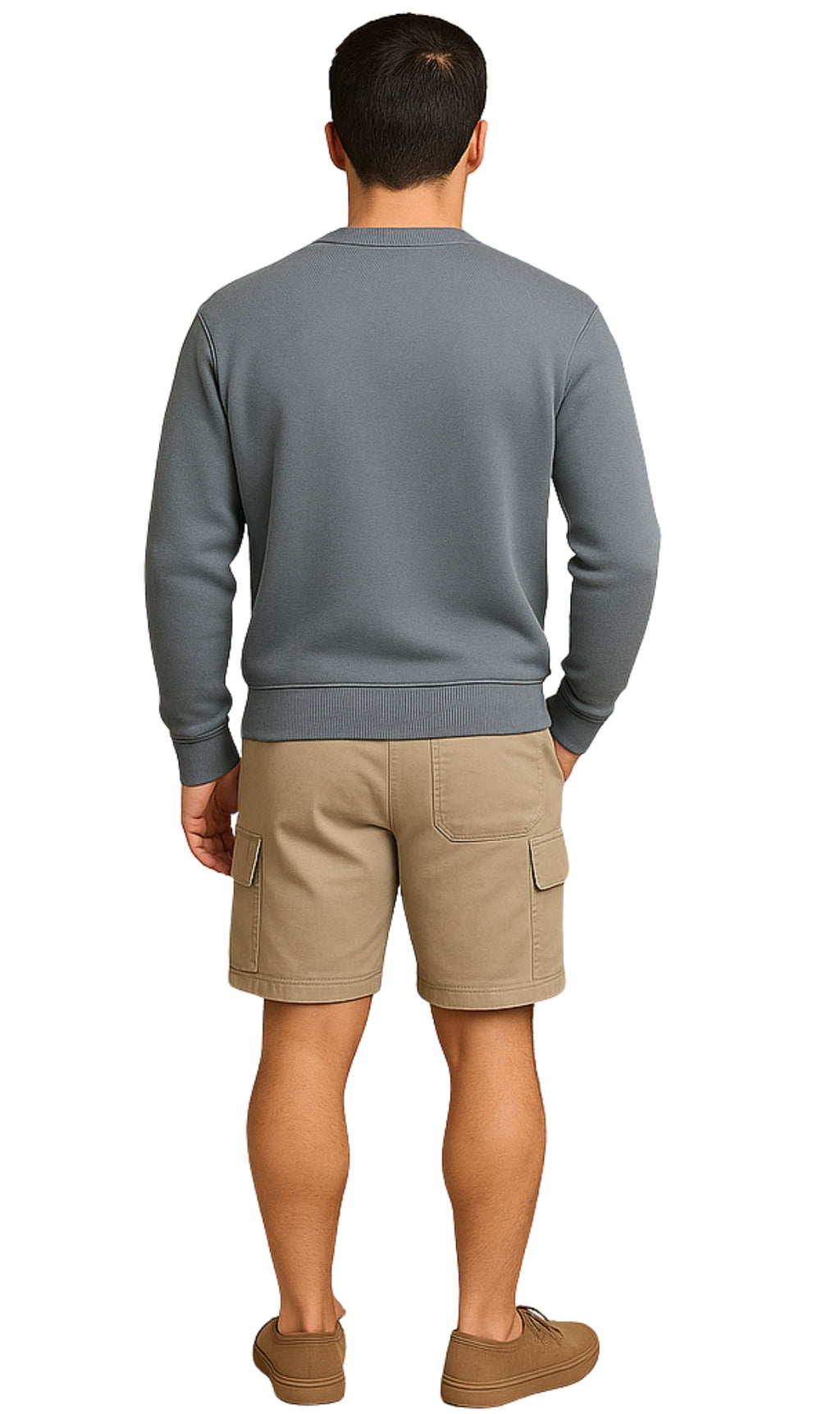 Mens 3-Pocket Fleece Sweatshirt with Raglan Seams, Chest Pocket and Tagless Neck