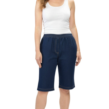 Women's Easy Pull on Bermuda Shorts in Denim and Twill
