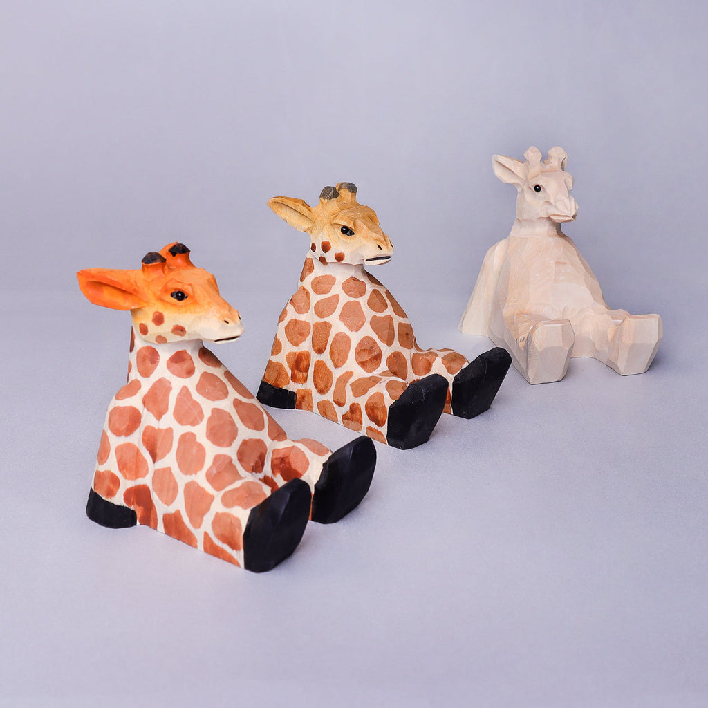 Paint Your Own Wood Carved Giraffe DIY Painting Kit