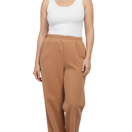 Womens Pull On Fine Wale Corduroy Pants with soft-covered elastic waist
