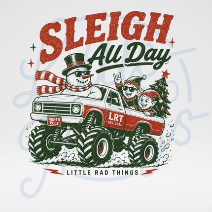 SLEIGH ALL DAY TODDLER CHRISTMAS MONSTER TRUCK TEE