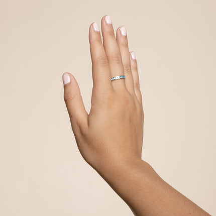 Tessa Aqua Crystal Eternity Band