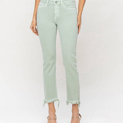 Mid Rise Crop Straight Jean  Veret