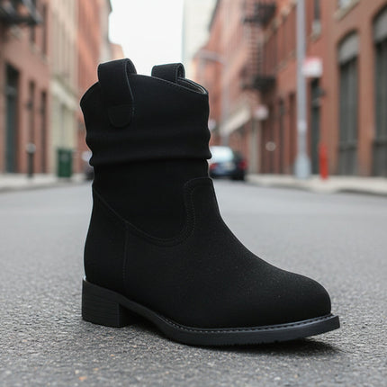 Women’s Suede Chunky Heel Slimming Ankle Boots