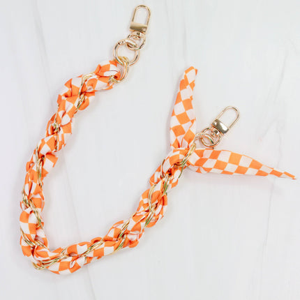 Orange & White Scarf Purse Chain