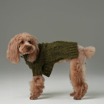 GLACIER PET SWEATER - OLIVE GREEN