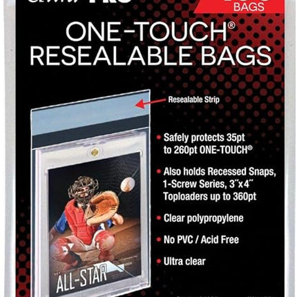 Ultra Pro One-Touch Resealable Bags 100ct