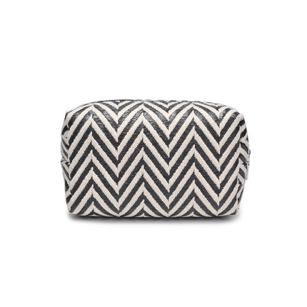 Makeup Bag Black/White Chevron Design
