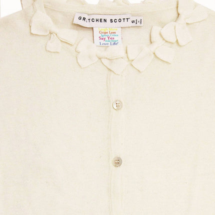 Navy Bow Trimmed Cardigan
