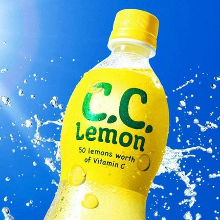 C.C. Lemon Japanese Soda by Suntory - Vitamin C Citrus Drink, 8 Pack (500ml Each)
