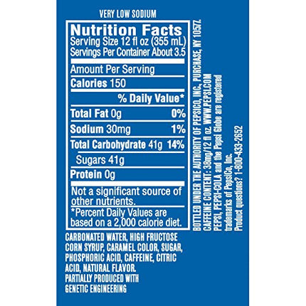 Pepsi Cola Soda Pop, 16.9 Fl Oz Bottles, 6 Pack