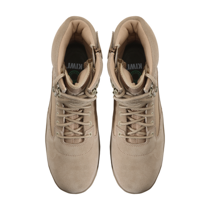 Kiwi Durable Sand Suede 6.5" Steel Toe Zipped Water Resistant Tactical Boots [60200]