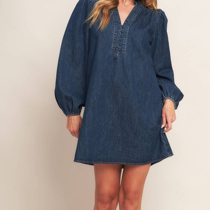Washed Denim Mini Dress